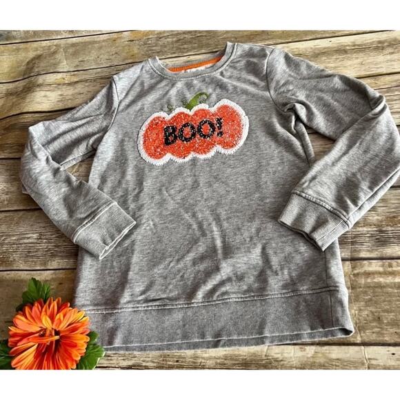 FLIP SEQUIN PUMPKIN SWEATSHIRT-14/16 - Picture 3 of 4